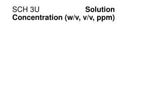 SCH 3U				 Solution Concentration (w/v, v/v, ppm)