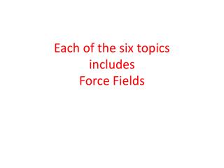 Each of the six topics includes Force Fields
