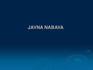 JAVNA NABAVA