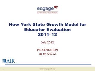 New York State Growth Model for Educator Evaluation 2011–12