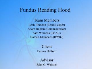 Fundus Reading Hood