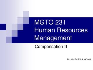 MGTO 231 Human Resources Management