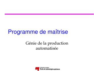 Programme de maîtrise