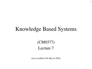 Knowledge Based Systems