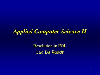 Applied Computer Science II