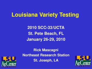 Louisiana Variety Testing