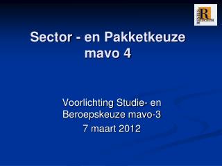 Sector - en Pakketkeuze mavo 4