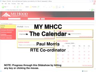 MY MHCC - The Calendar -