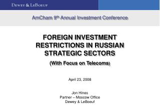 AmCham 9 th Annual Investment Conference