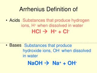 Arrhenius Definition of