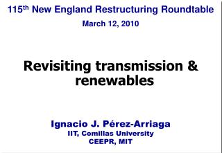 Revisiting transmission &amp; renewables