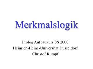 Merkmalslogik