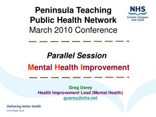 Peninsula Teaching Public Health Network March 2010 Conference