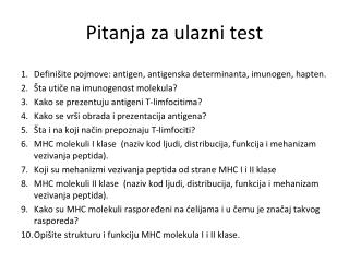 Pitanja za ulazni test