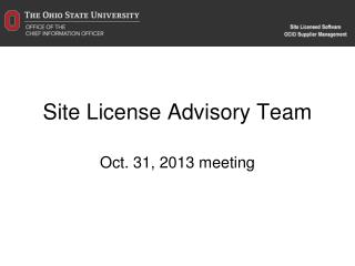 Site License Advisory Team