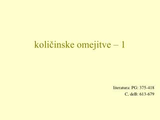 količinske omejitve – 1