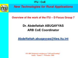 New Technologies for Rural Applications
