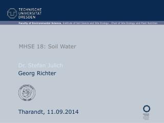 MHSE 18: Soil Water