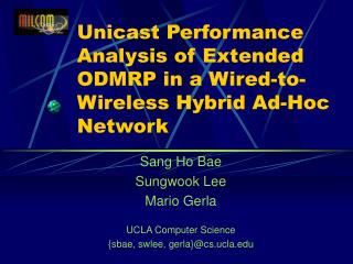 Unicast Performance Analysis of Extended ODMRP in a Wired-to-Wireless Hybrid Ad-Hoc Network