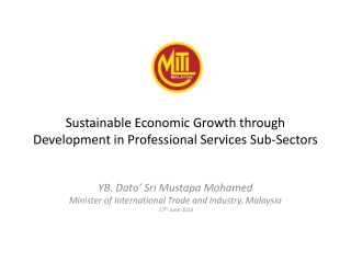 Sustainable Economic Growth through Development in Professional Services Sub-Sectors