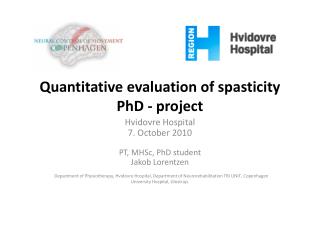 Quantitative evaluation of spasticity PhD - project