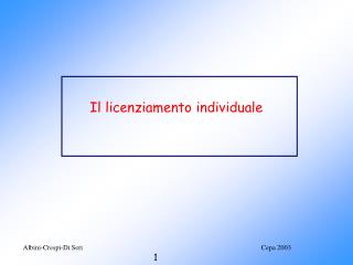 Il licenziamento individuale