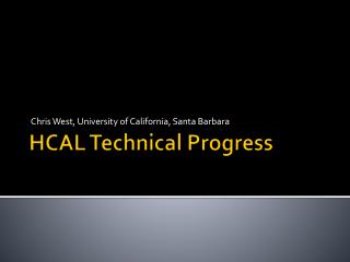 HCAL Technical Progress