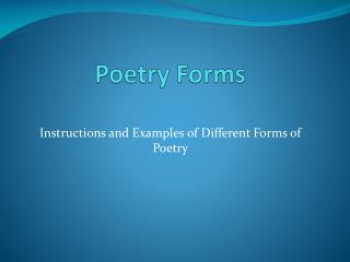 Poetry Forms