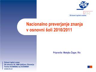 Nacionalno preverjanje znanja v osnovni šoli 2010/2011