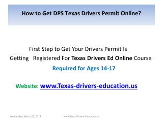 How to Get DPS Texas Drivers Permit Online?