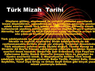 Türk Mizah Tarihi