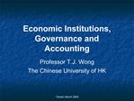 Economic Institutions, Governance and Accounting