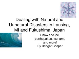 Dealing with Natural and Unnatural Disasters in Lansing, MI and Fukushima, Japan