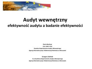 Audyt wewnętrzny efektywność audytu a badanie efektywności