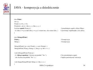 JAVA – kompozycja a dziedziczenie