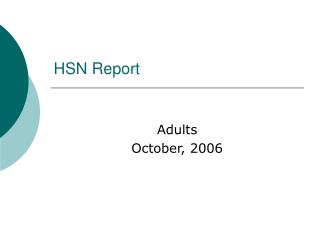 HSN Report