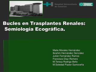 Bucles en Trasplantes Renales: Semiología Ecográfica .