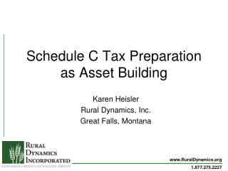 Schedule C Tax Preparation as Asset Building