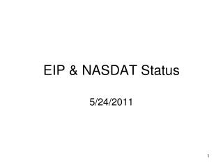 EIP &amp; NASDAT Status