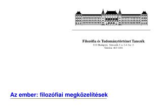 Az ember: filozófiai megközelítések