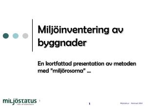 Miljöinventering av byggnader