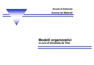 Modelli organizzativi (a cura di Donatella de Vita)