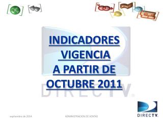 INDICADORES VIGENCIA A PARTIR DE OCTUBRE 2011