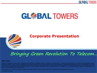 Corporate Presentation Bringing Green Revolution To Telecom…