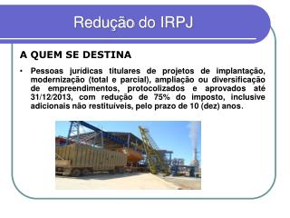 Redução do IRPJ