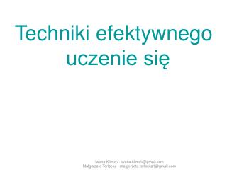 Techniki efektywnego uczenie się