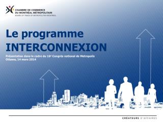 Le programme INTERCONNEXION Présentation dans le cadre du 16 e Congrès national de Metropolis