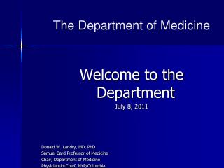 The Department of Medicine