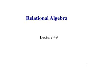 Relational Algebra