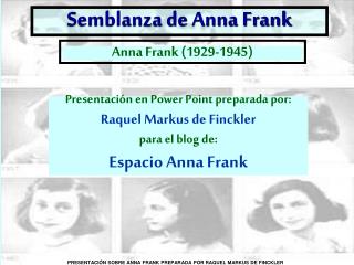 Semblanza de Anna Frank